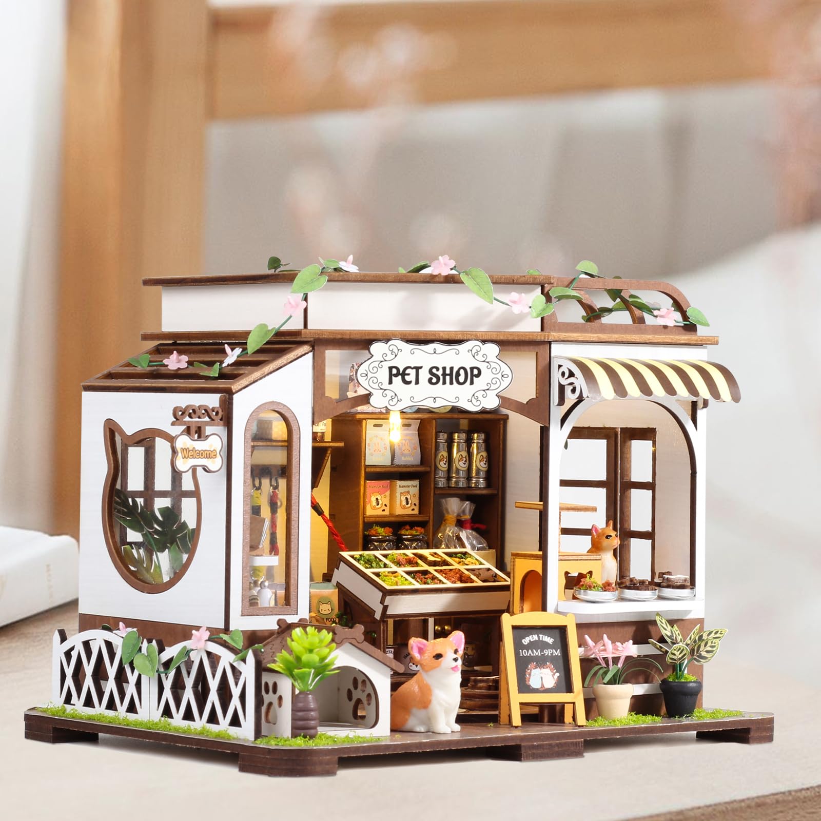 ミニチュア　ドールハウス　ライト　　　　　「ペットショップ」 Amazon | DIYミニチュアハウスキット、ペットショップドールハウス